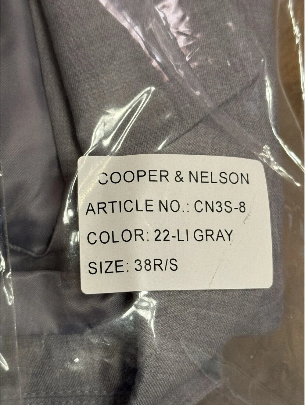 Cooper & Nelson Mens Suit Slim Fit  3 Piece Notch Lapel 1 Button L 38R